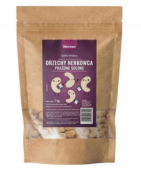 Orzechy nerkowca prażone solone 1kg Moreso zdjęcie 1