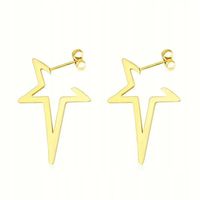 KOLCZYKI ZŁOTE GWIAZDKI PENTAGRAM PUNK SZTYFT