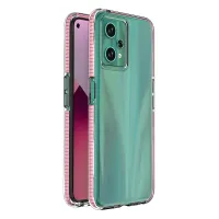spring case etui realme 9 pro silikonowy pokrowiec z ramką jasnoróżowe
