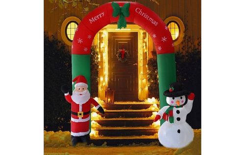 DMUCHANY DUŻY ŁUK POMPOWANY BRAMA ŚWIĄTECZNA Z OŚWIETLENIEM LED 240 cm na Arena.pl