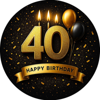 Opłatek na tort Urodziny 18 30 40 50 60 Happy Birthday Okazjonalny