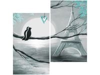 70X50CM OBRAZ PTAKI ROMANTYCZNYM PARYŻU ŚCIAN