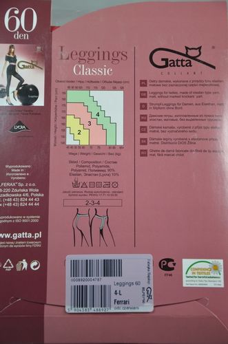 Getry Leggings 60DEN, Gatta, czerwony, 4-L na Arena.pl