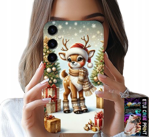 ETUI DO SAMSUNG GALAXY A34 5G - RENIFER, WZORY BOŻONARODZENIOWE + SZKŁO na Arena.pl