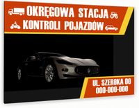 nadruk UV TABLICZKA reklamowa OKRĘGOWA STACJA KONTROLI POJAZDÓW DIBOND