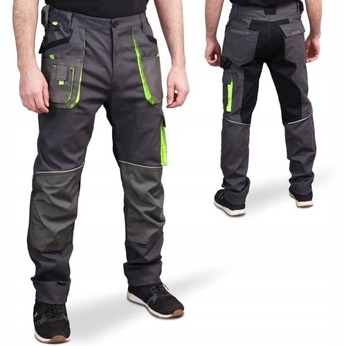 SPODNIE ROBOCZE MĘSKIE BOJÓWKI ELASTYCZNE WZMACNIANE STRETCH DO PASA BHP na Arena.pl