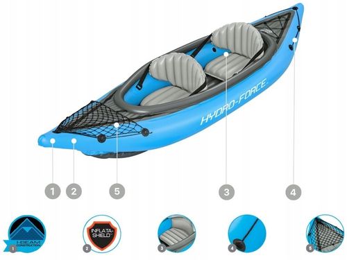 Kajak Dmuchany 2 os. Champion Bestway 65131 Pompka Wiosła Torba MODEL 2024 na Arena.pl