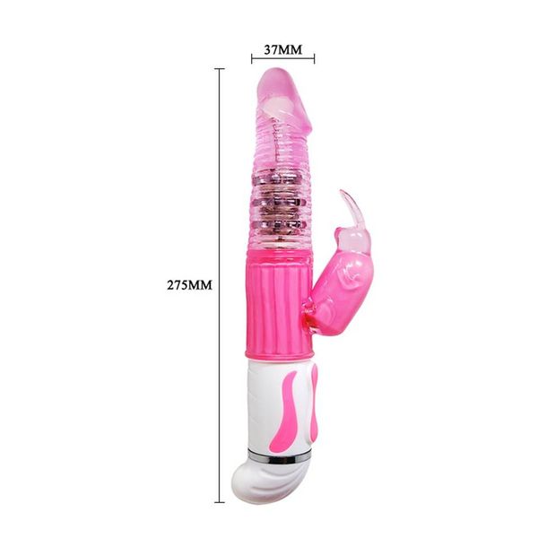 Naturalny Żelowy Wibrator Rotacyjny - Fascination Rabbit zdjęcie 7