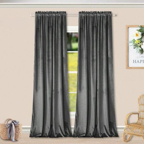 zasłona welurowa na taśmie - ciemnoszara na Arena.pl