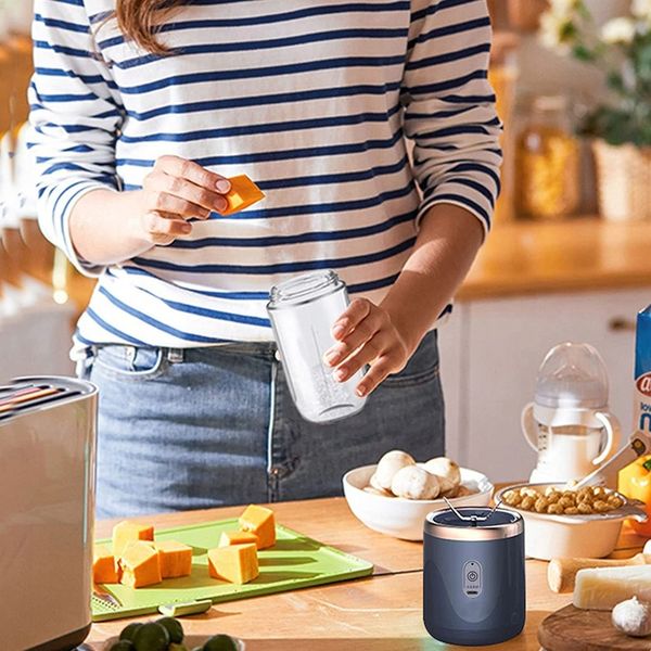 6 OSTRZY MAŁA ELEKTRYCZNA SOKOWIRÓWKA, 400 ML OSOBISTY MINI MIKSER DO SOKÓW zdjęcie 15