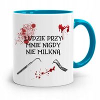 Kubek Błękitny Prezent Dentysty Nigdy Nie Milkną Z Nadrukiem Ze Zdjęciem