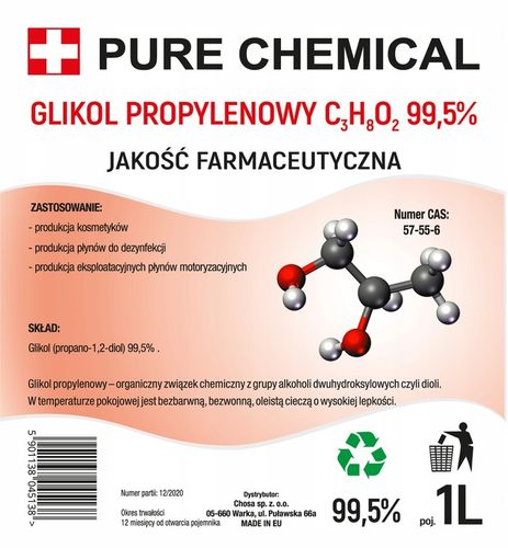 Gliceryna + Glikol JAKOŚĆ FARMECEUTYCZNA GLIKOL I GLICERYNA ~2,3 kg 2L na Arena.pl
