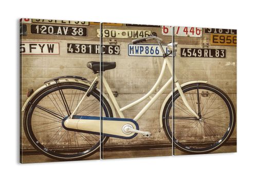 Obraz Na Płótnie - Rower Mur Tablica - 105X70 Cm - Ce105X70-3764 na Arena.pl