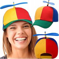 CZAPKA ZE ŚMIGŁEM Z DASZKIEM NA GŁOWĘ LATO PRZECIWSŁONECZNA WIATRAK TĘCZOWA
