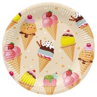 talerz papierowy okrągły "ice cream" śr. 23 cm 8 szt.