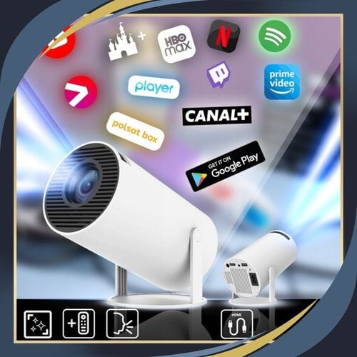 Projektor Rzutnik Przenośny Android Smart TV LED 4K Głośnik WIFI 130 na Arena.pl