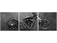 70 90CM OBRAZ 3 ELEM CZARNY CHOPPER ŚCIENNY DRUK PŁÓTNO