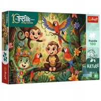 TREFL 16570 Puzzle 100 Małpki i przyjaciele / Rodzina Treflików