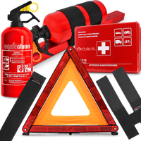 ZESTAW DO AUTA GAŚNICA 1KG APTECZKA TRÓJKĄT OSTRZEGAWCZY + UCHWYTY NA RZEP