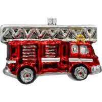 Bombka choinkowa szklana: Wóz Strażacki z drabiną: mały