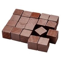 KOSTKA drewniana klocki brązowe 15x15mm 20szt.