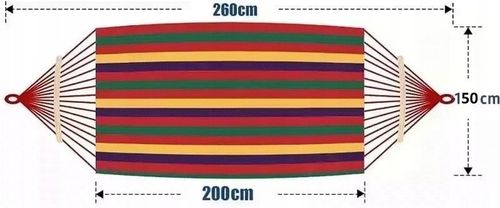 Hamak z DRĄŻKIEM 2 osobowy z pałąkiem XXL hamak ogrodowy czerwony na Arena.pl