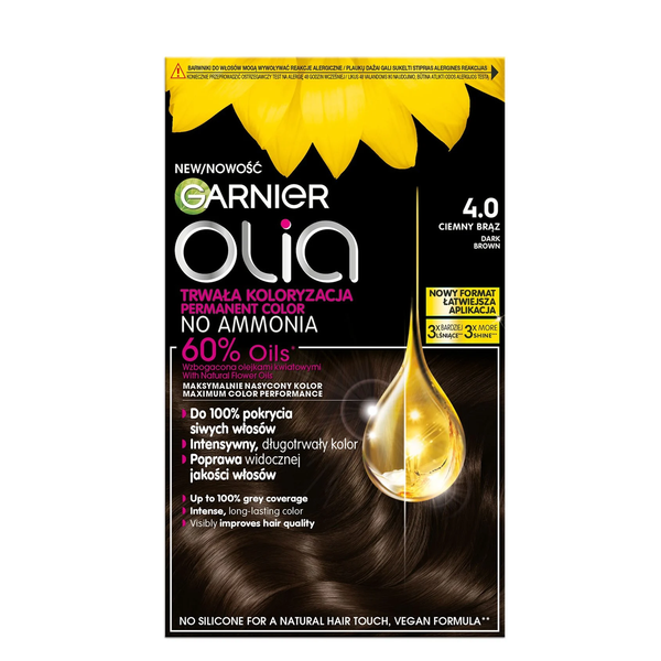GARNIER Olia Farba do włosów nr 4.0 Dark Brown zdjęcie 1