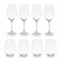 ZESTAW SZKLANEK I KIELISZKÓW 8 SZT SZKŁO TRANSPARENTNE 480 ML 620 ML