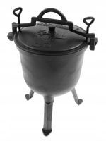 KOCIOŁEK MYŚLIWSKI ŻELIWNY 8L. EMALIOWANY GARNEK