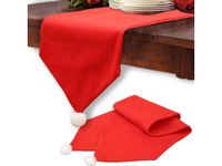 Bieżnik świąteczny na stół dekoracyjny z pomponem desing święta 180cm