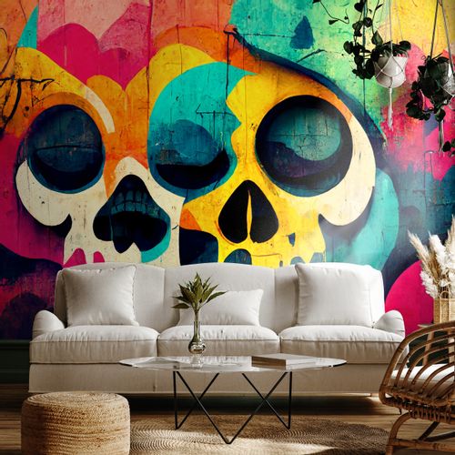 Fototapeta Młodzieżowa GRAFFITI Czaszkami Abstrakcja 90cm x 60cm na Arena.pl