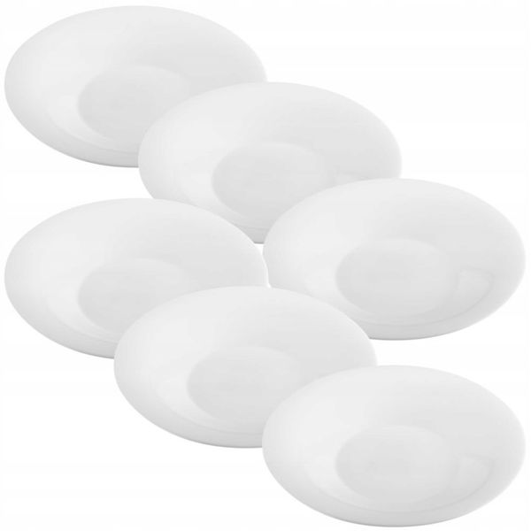 KOMPLET Talerz głęboki 6 sztuk CLASSIC 24,1cm białe szkło opal zdjęcie 1