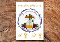 Wydruk cukrowy na tort A4 Komunia Święta DIY