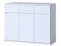 Nowoczesna Komoda 3 Drzwi 3 Szuflady Biała 120 cm ARKTICA DL 2 kolory