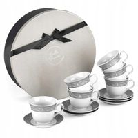 FILIŻANKA DO KAWY HERBATY 250mlx6 serwis kawowy ELEGANCKI ZESTAW PREZENTOWY