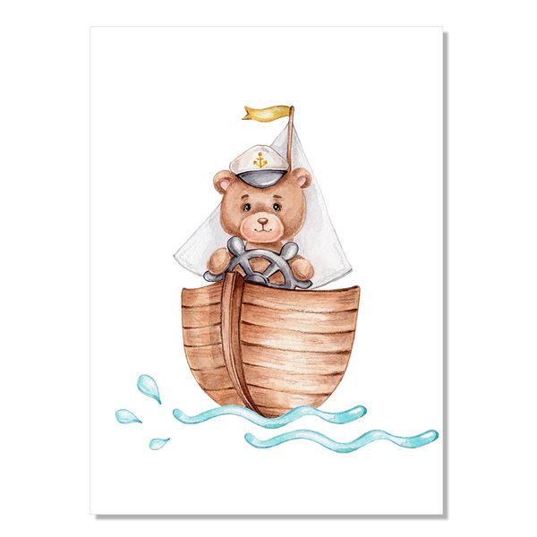 Obraz Miś W Łódce zdjęcie 1