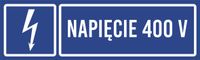 Tabliczka informacyjna Napięcie 400V grawer piktogram 20x6 cm duży wybór