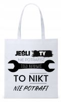 Dla Mechanika Prezent Torba Eco Biała Shopper Z Nadrukiem Ze Zdjęciem