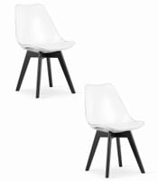 Krzesło przezroczyste skandynawskie MARK czarne nogi 2 szt. loft kuchnia