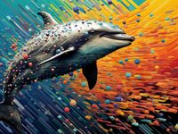 Plakat 80x60cm Delfin w Palecie Barw