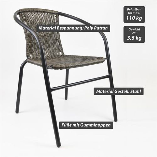 Krzesło ogrodowe bistro, sztaplowane, ciemnoszare na Arena.pl