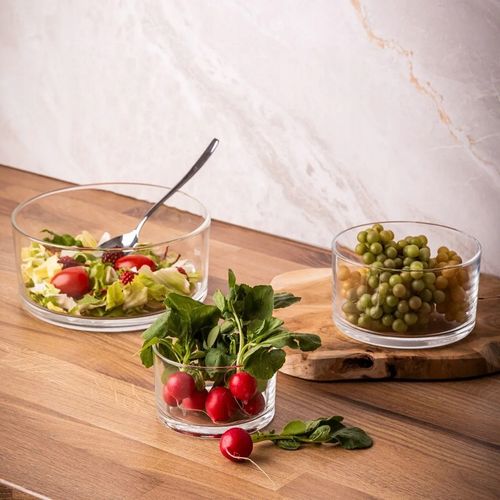 Salaterka szklana na sałatkę owoce miska prosta Edwanex 24 cm 3 l na Arena.pl