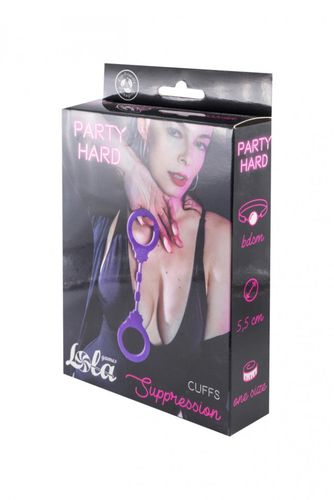 kajdanki silicone handcuffs party hard suppression purple na Arena.pl