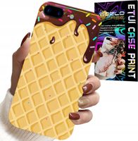ETUI DO IPHONE ( 7 PLUS ) - Z MOTYWEM WAFLA Z POLEWĄ CZEKOLADOWĄ