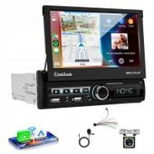 Radio Samochodowe 1-Din 7 Cali Wysuwany Dotykowy Ekran Android Auto Carplay