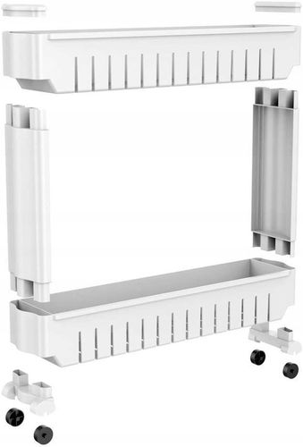 SZAFKA DO KUCHNI ŁAZIENKI MOBILNA NA KÓŁKACH BIAŁA WĄSKI REGAŁ 4 POZIOMY na Arena.pl
