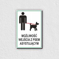 TABLICZKA bhp z nadrukiem dibond 30x20 cm możliwość wejścia z psem