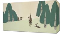 Obraz 50x30cm Deer, Sekka Japoński Vintage do Salonu
