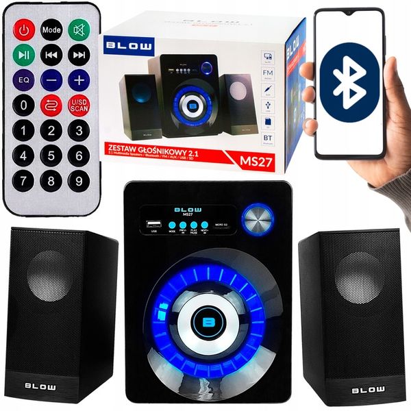 Głośniki komputerowe 2.1 BLUETOOTH SD USB AUX LED zdjęcie 8