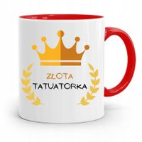 Dla Tatuażystki Tatuażysty Kubek Czerwony Prezent Z Nadrukiem Ze Zdjęciem